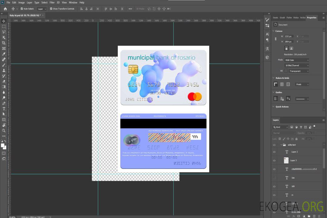 Mastercard de la Banque municipale d'Argentine de Rosario template